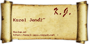 Kszel Jenő névjegykártya