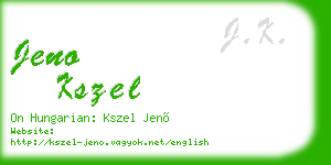 jeno kszel business card